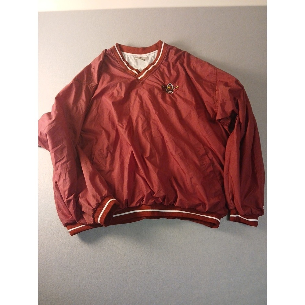 Vintage Rawlings Jacket Mens 3XL Red Windbreaker Pockets Baseball Athletic